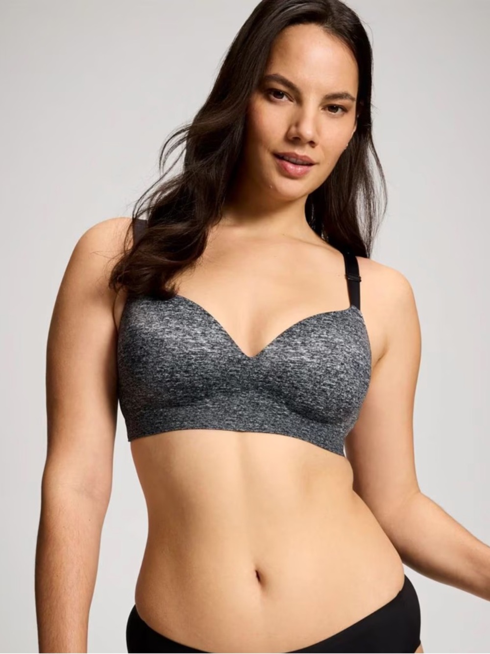 SOMA ENBLISS Luxe Wireless Lace J Hook Bra 38D Blurred Heather Quartz $59 EUC KL